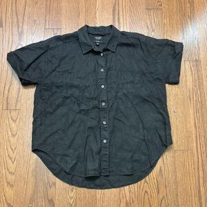 J. Crew Baird McNutt Irish Linen Men's Black Casual Button Down Shirt
